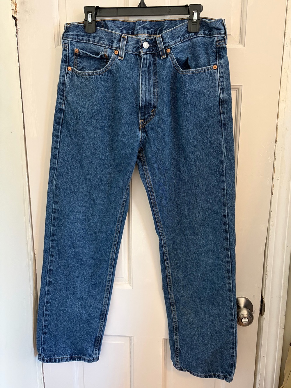 Levi's Men's 505 34" waist x 30" length blue jeans medium wash mid rise classic